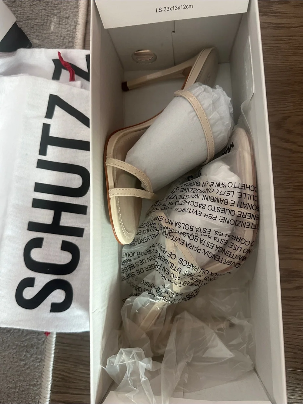 SCHUTZ Cream Strappy Stiletto Sandal